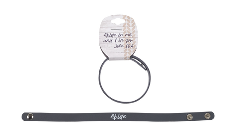 Vegan-Leather Snap Bracelet - Abide with Me
