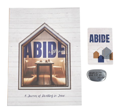 Softcover Devotion Book and Thumb Stone - Abide with Me