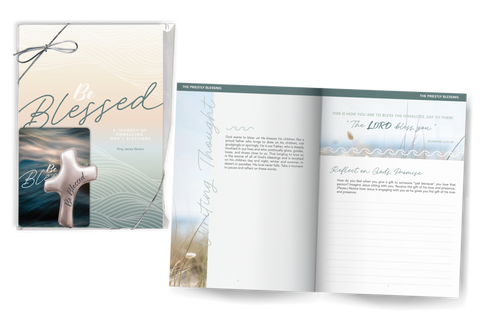 KJV Devotional Journal & Palm Cross Personal Gift Set - Be Blessed