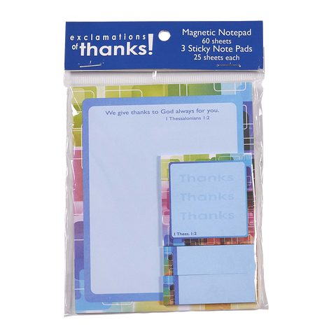 Magnetic Notepad & Sticky Notes Set - Exclamations of Thanks