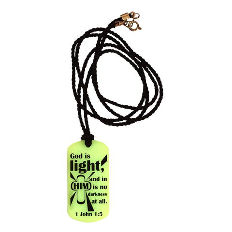 G.L.O.W. Dog Tag Necklace w/Black Cord
