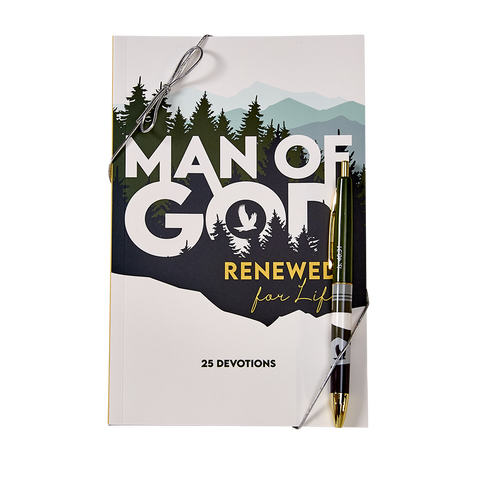 Softcover Devotion Book and Pen Gift Set - Man of God: Renewed for Life