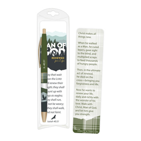 Pen & Bookmark Gift Set - Man of God: Renewed for Life