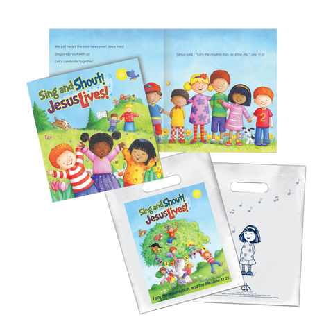 Children's Softcover Book with FREE Goodie Bag - Sing and Shout! Jesus Lives!
