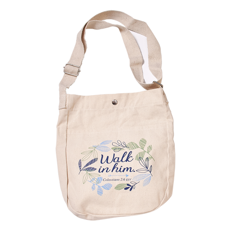 Canvas Crossbody Bag- Stepping Out with Jesus