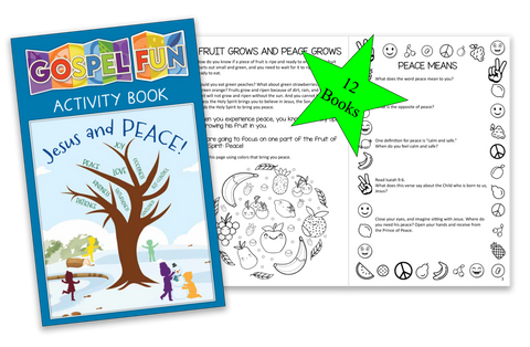 12 Pack Gospel Fun Activity Book - Jesus & PEACE