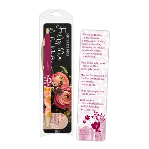 Spanish Pen & Bookmark Gift Set - Happy Mother's Day Woman of God®: Walking by Faith