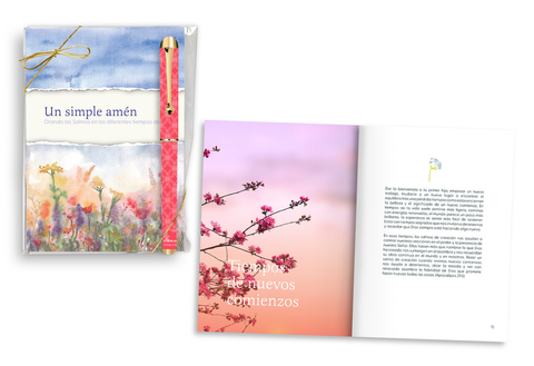 Spanish Softcover Devotion Book and Pen Gift Set - A Simple Amen