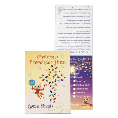 Christmas Scavenger Hunt Game Sheets - Fa La La La Lights