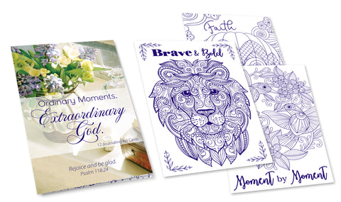 Faith Family Tree Coloring Cards - Ordinary Moments. Extraordinary God.
