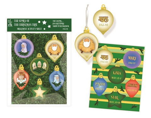 Nativity Ornament Set (6) - The Story of the Christmas Tree