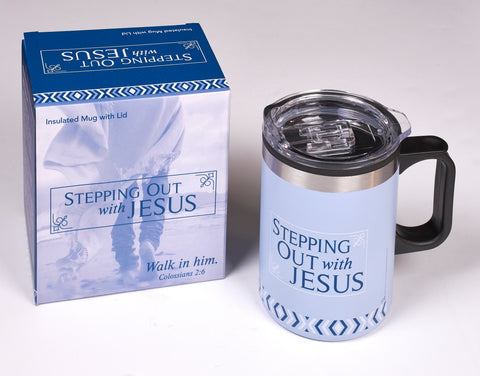 Insulated Coffee Mug with Gift Box - Stepping Out with Jesus