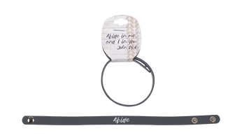 Vegan-Leather Snap Bracelet - Abide with Me